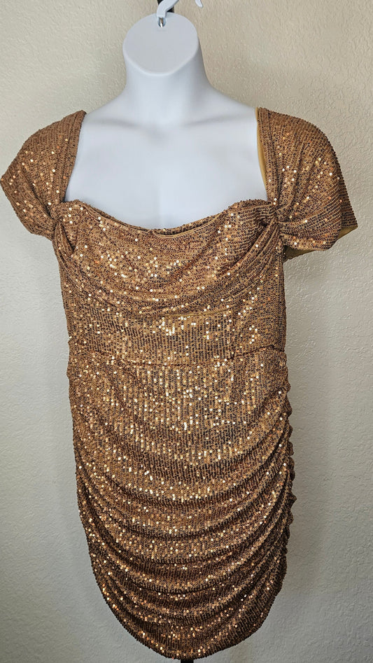 Staying Golden Sequin Bodycon Dress