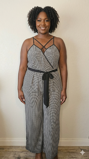 Printed black/white jumpsuit by City Chic