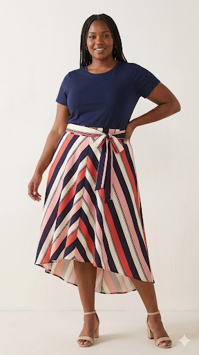 A-Line stripe skirt by Lane Bryant