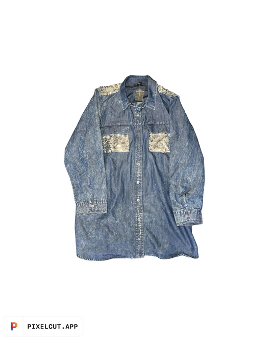 *Brand New* Sequin Denim Shirt